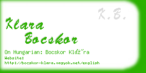 klara bocskor business card